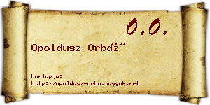 Opoldusz Orbó névjegykártya